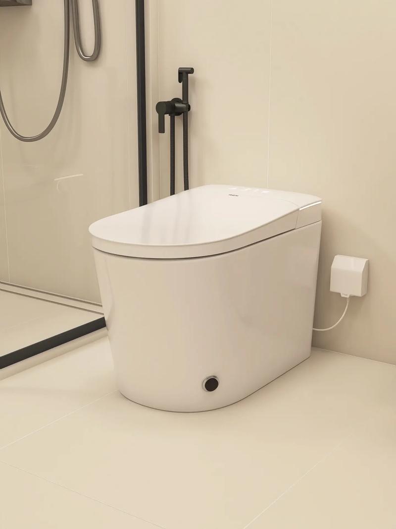 简约的奶油卫生间～搭配智能马桶好享受.浴室大面积奶油白通铺